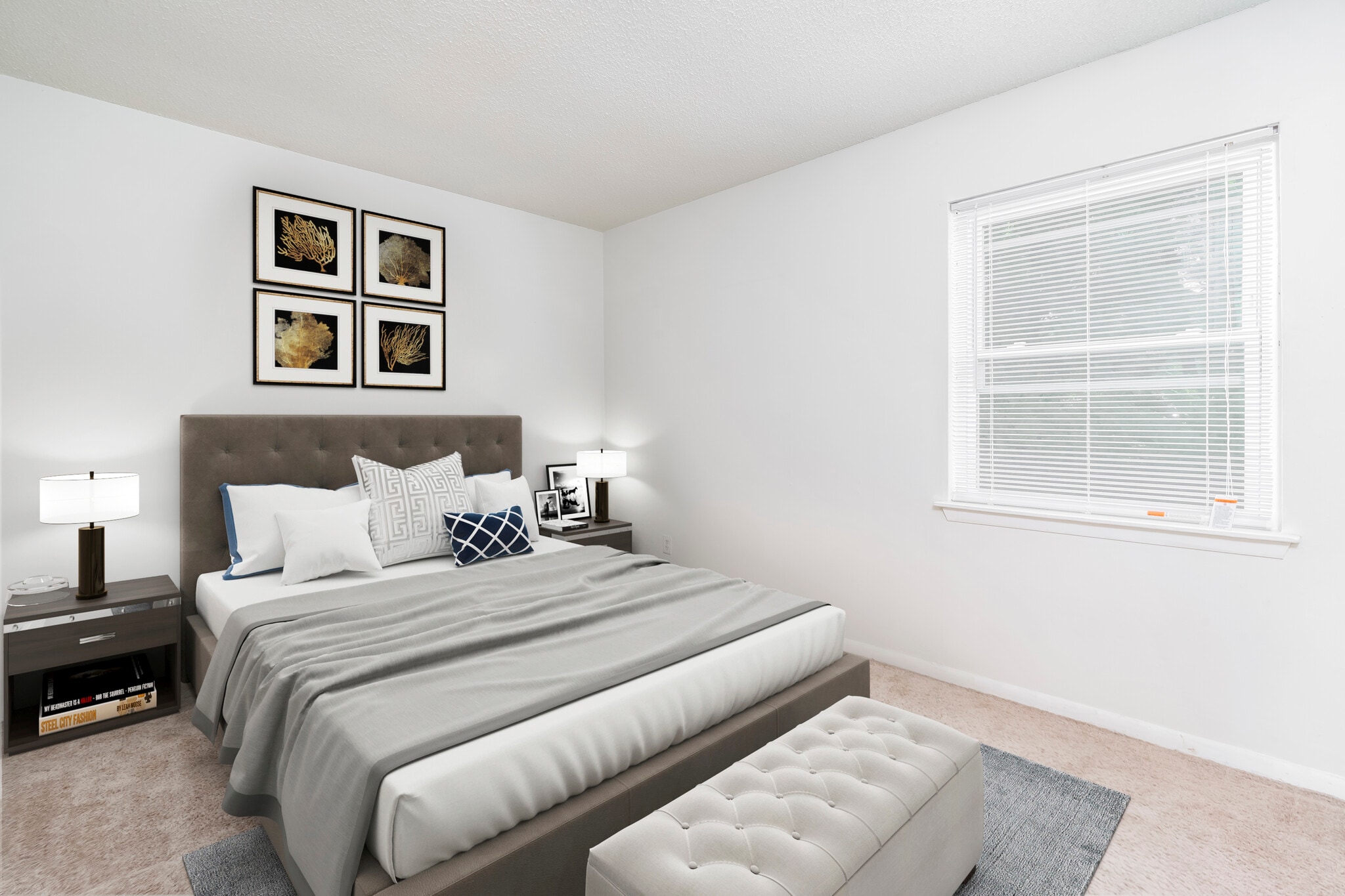 bedroom at Ashley Woods Apartments, located in the heart of Greensboro, North Carolina