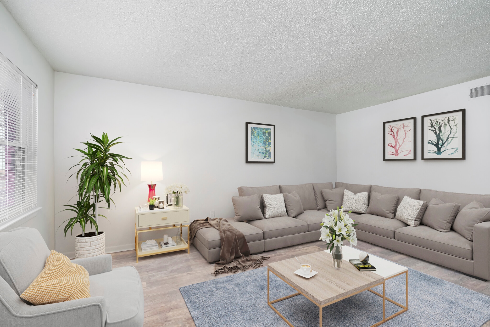 modern bedroom in Ashley Woods Apartments, located in the heart of Greensboro, North Carolina